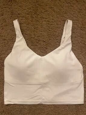 White Women's Scoop Neck Crop Tank Top
